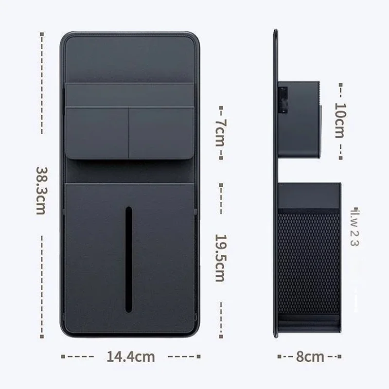 Bolsa organizadora colgante para coche con portapañuelos lateral, bolsa de almacenamiento multifuncional para el interior de vehículos universales