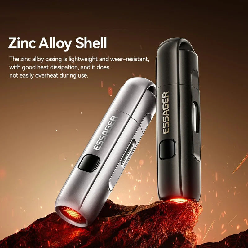 ESSAGER 2-in-1 Type-C Adapter Cigarette Lighter Adapter Portable Heating Device with Auto Shutoff - Black