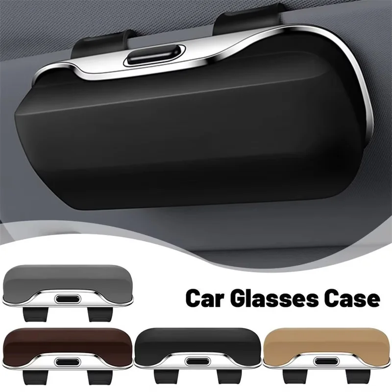 Крепление-клипса для солнцезащитного козырька, органайзер для хранения очков, компактный держатель для очков в автомобиль - Черный