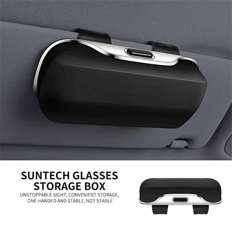 Крепление-клипса для солнцезащитного козырька, органайзер для хранения очков, компактный держатель для очков в автомобиль - Черный