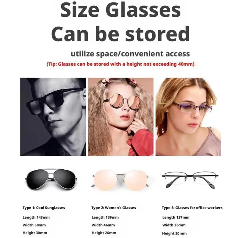 Крепление-клипса для солнцезащитного козырька, органайзер для хранения очков, компактный держатель для очков в автомобиль - Черный