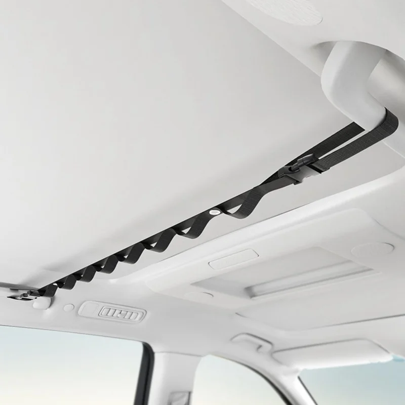 Car Interior Roof Clothesline 83-119cm Adjustable High Strength Nylon Vehicle Ceiling Hanging Strap for Travel Camping (without Hook)
