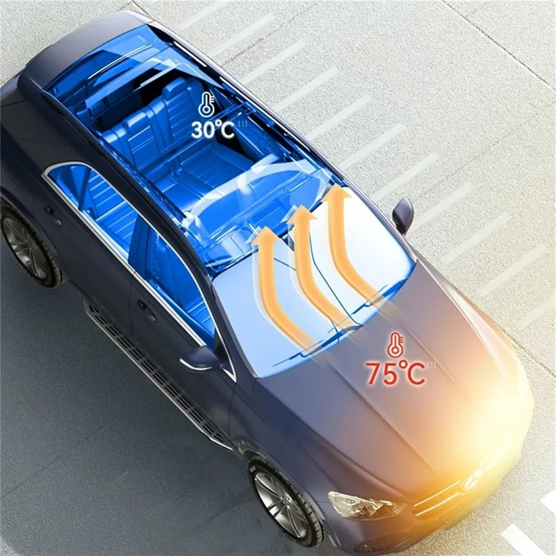 Size S Foldable Car Windshield Sunshade Silver Coating UV Protection Heat Insulation Sun Shade for Universal Vehicle