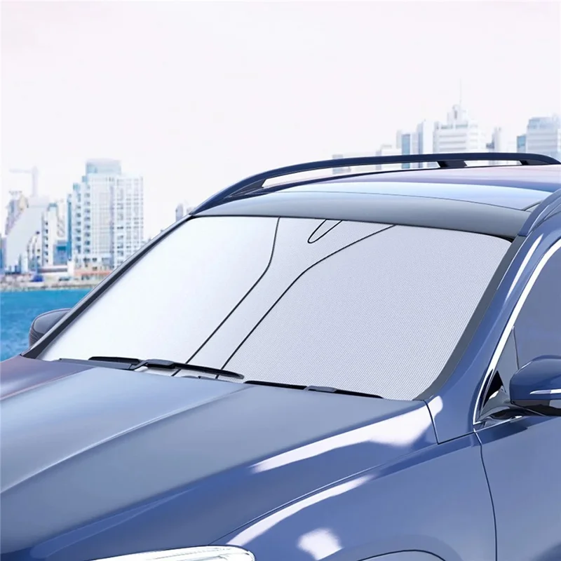 Size S Foldable Car Windshield Sunshade Silver Coating UV Protection Heat Insulation Sun Shade for Universal Vehicle