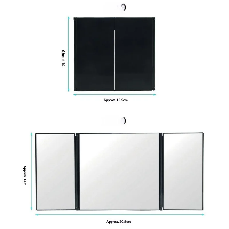 Car Sun Visor Mirror High Definition Clarity Tri-fold Makeup Mirror for Truck SUV Van RV