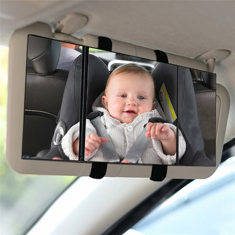 Car Sun Visor Mirror High Definition Clarity Tri-fold Makeup Mirror for Truck SUV Van RV