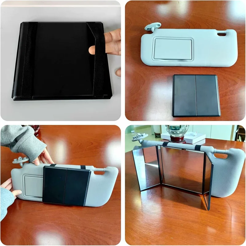 Car Sun Visor Mirror High Definition Clarity Tri-fold Makeup Mirror for Truck SUV Van RV