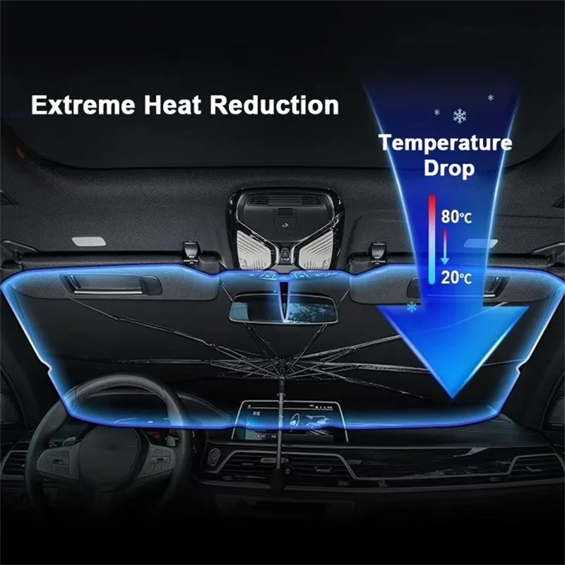 Car Windshield Sunshade Umbrella Foldable UV Protection Heat Insulation Sun Visor Cover for Front Window