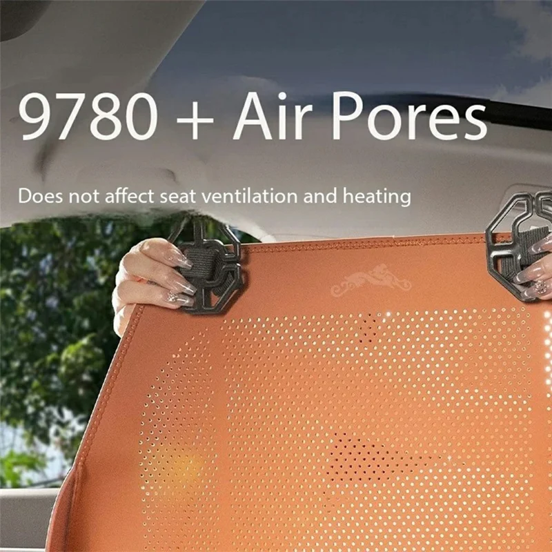 Ventilated Car Seat Cushion Summer Breathable Car Seat Pad PU Leather Car Seat Cover - Orange