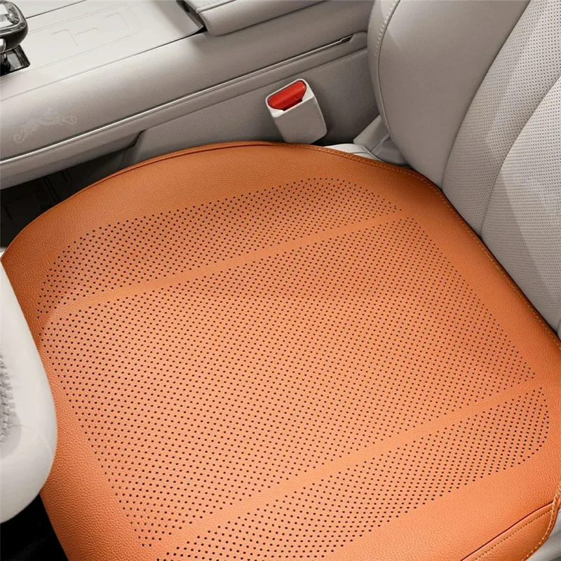 Ventilated Car Seat Cushion Summer Breathable Car Seat Pad PU Leather Car Seat Cover - Orange