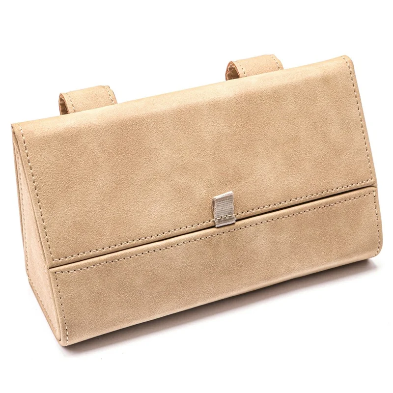 Große Auto-Sonnenblenden-Organizer-Box aus Wildleder, Clip-on, magnetische Brille- und Kartenhülle – Beige