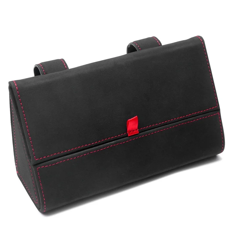 Caja organizadora de gran tamaño para parasol de coche, funda magnética con clip de gamuza para gafas y tarjetas - Negro