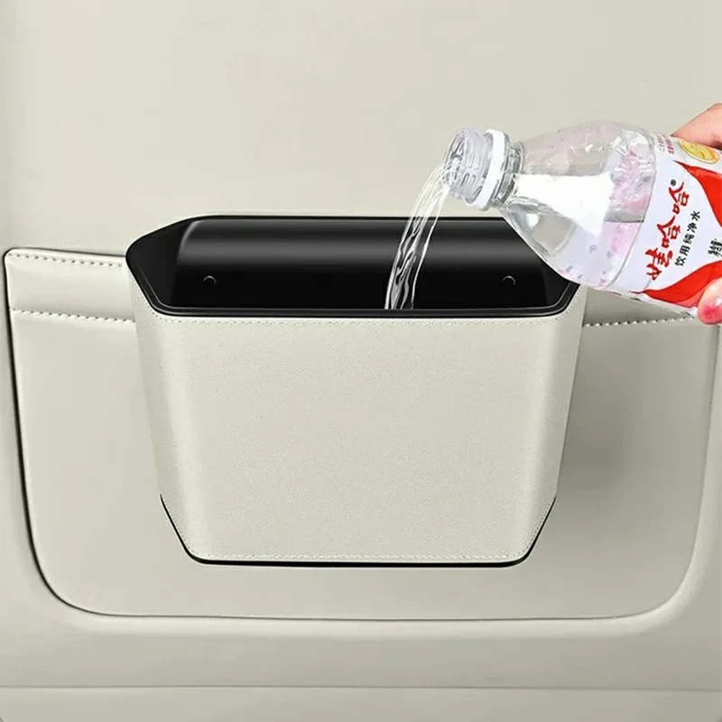 Cubo de basura colgante para coche de gran capacidad, caja de almacenamiento multifunción, organizador trasero del asiento - Naranja