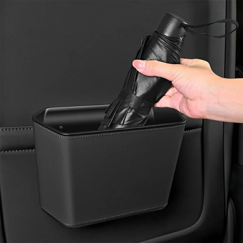 Cubo de basura colgante para coche de gran capacidad, caja de almacenamiento multifunción, organizador trasero del asiento - Naranja