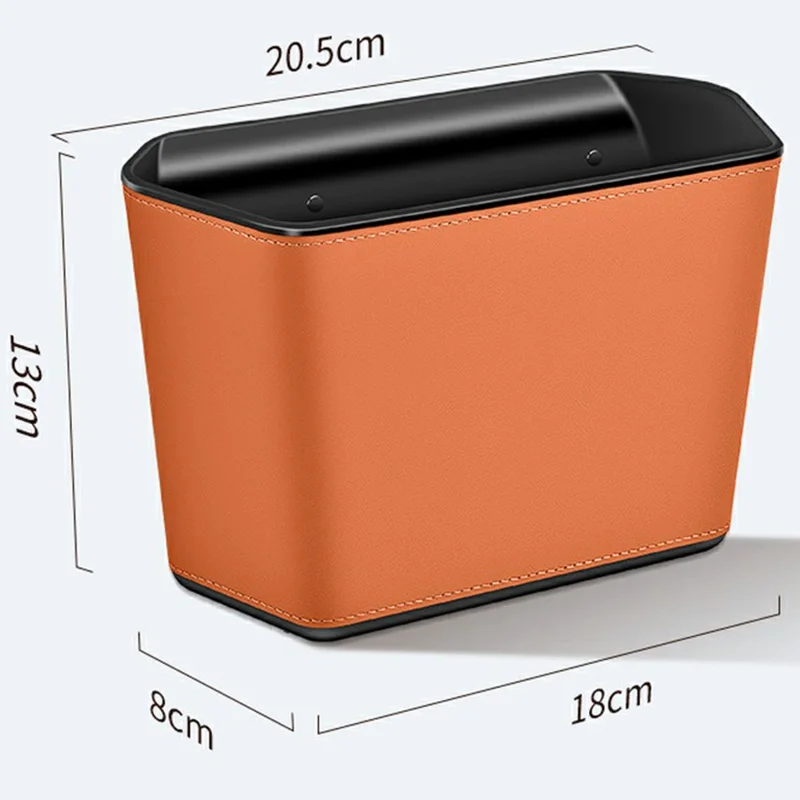 Cubo de basura colgante para coche de gran capacidad, caja de almacenamiento multifunción, organizador trasero del asiento - Naranja