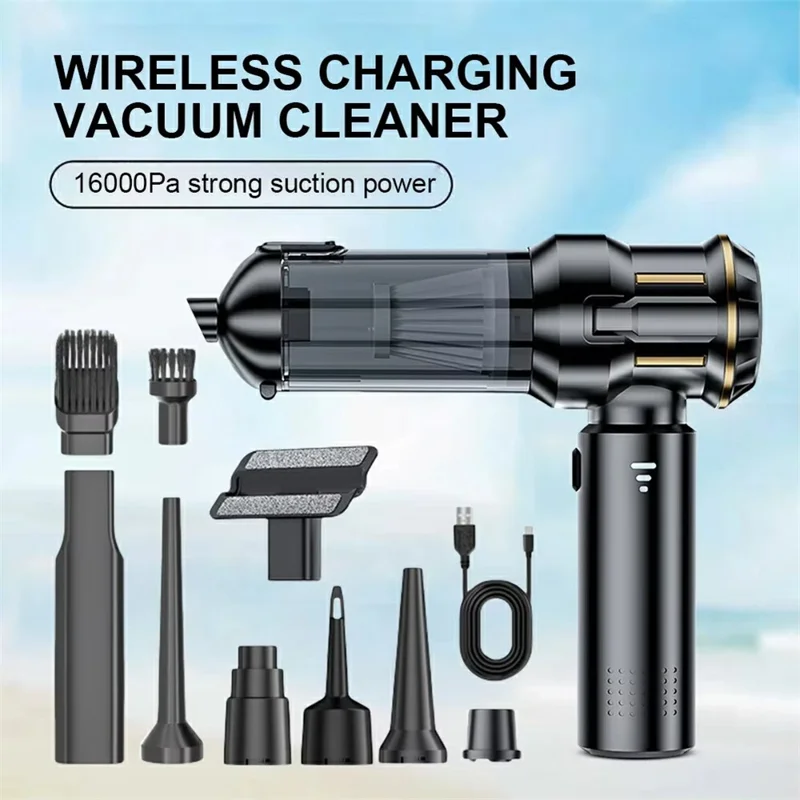 ST-6691Plus 16000Pa Cordless Handheld Car Vacuum Cleaner Brushless Motor Dust Blower for Home Office - Black