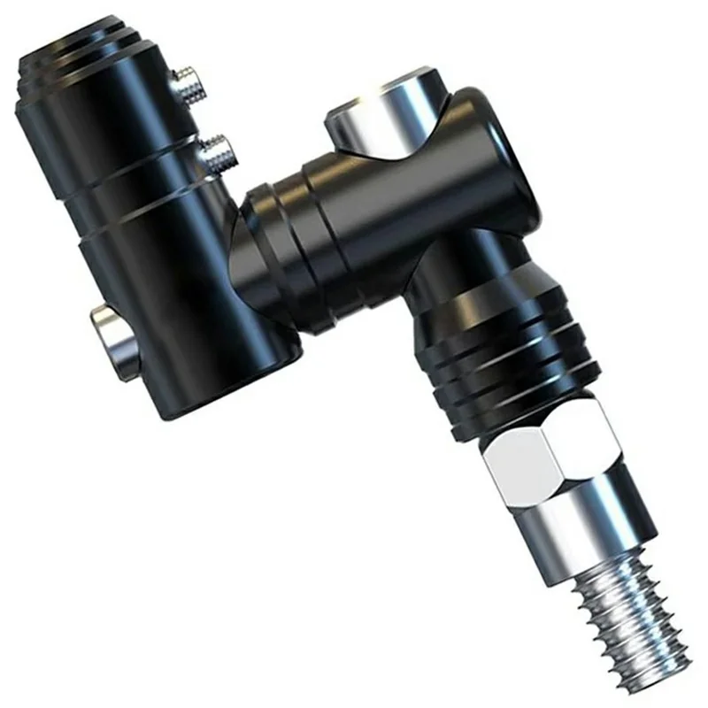 Motorrad-Lenker-Spiegelverlängerung aus Aluminiumlegierung M10 verstellbarer Rückspiegelhalter für Fahrräder, E-Roller – Schwarz