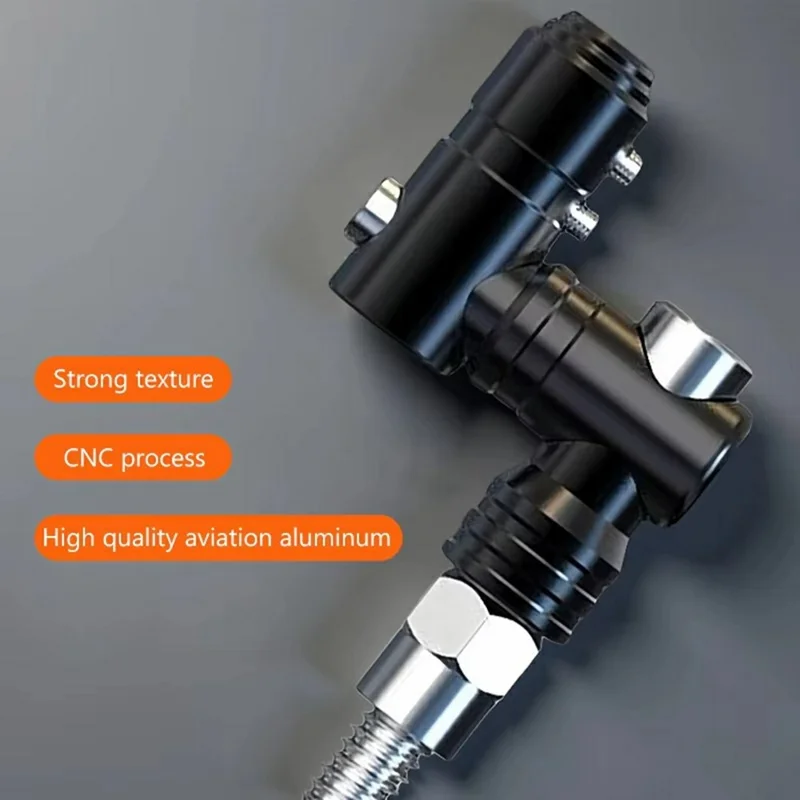 Motorrad-Lenker-Spiegelverlängerung aus Aluminiumlegierung M10 verstellbarer Rückspiegelhalter für Fahrräder, E-Roller – Schwarz