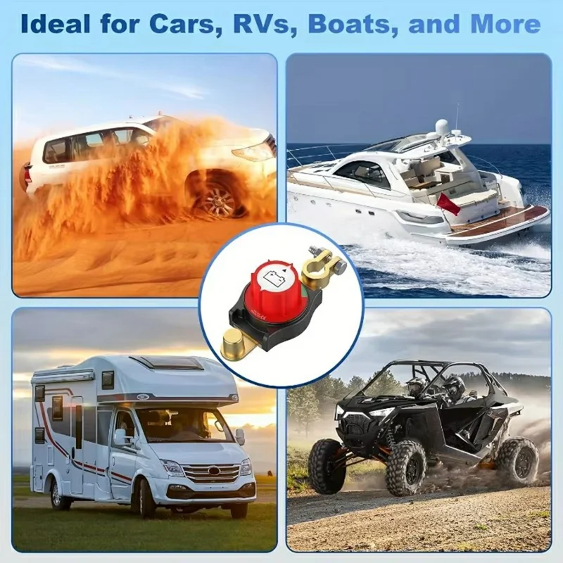 12V / 24V Batterietrennschalter, oberer Anschluss, Negativpol, Hauptschalter für Auto, LKW, Wohnmobil, Boot