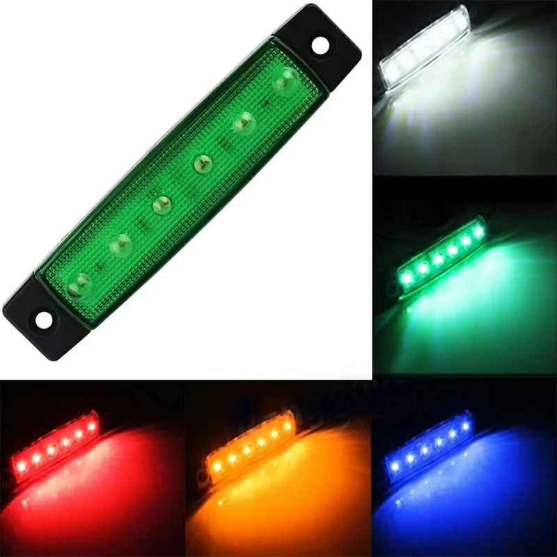 6-LED Side Marker Light Waterproof 12V / 24V Trailer Side Light for Truck / RV / Camper / Caravan - Red