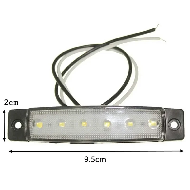 6-LED Side Marker Light Waterproof 12V / 24V Trailer Side Light for Truck / RV / Camper / Caravan - Red