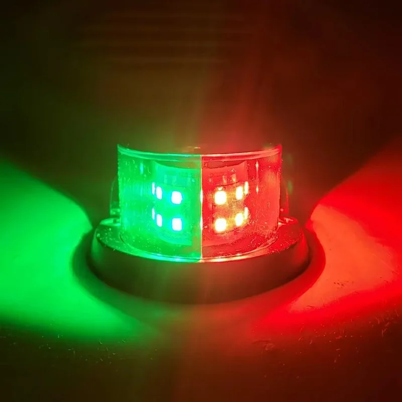 12-LED Marine Navigation Light Boat Signal Light IP67 Waterproof Red Green Bow Light for Yacht Sailing