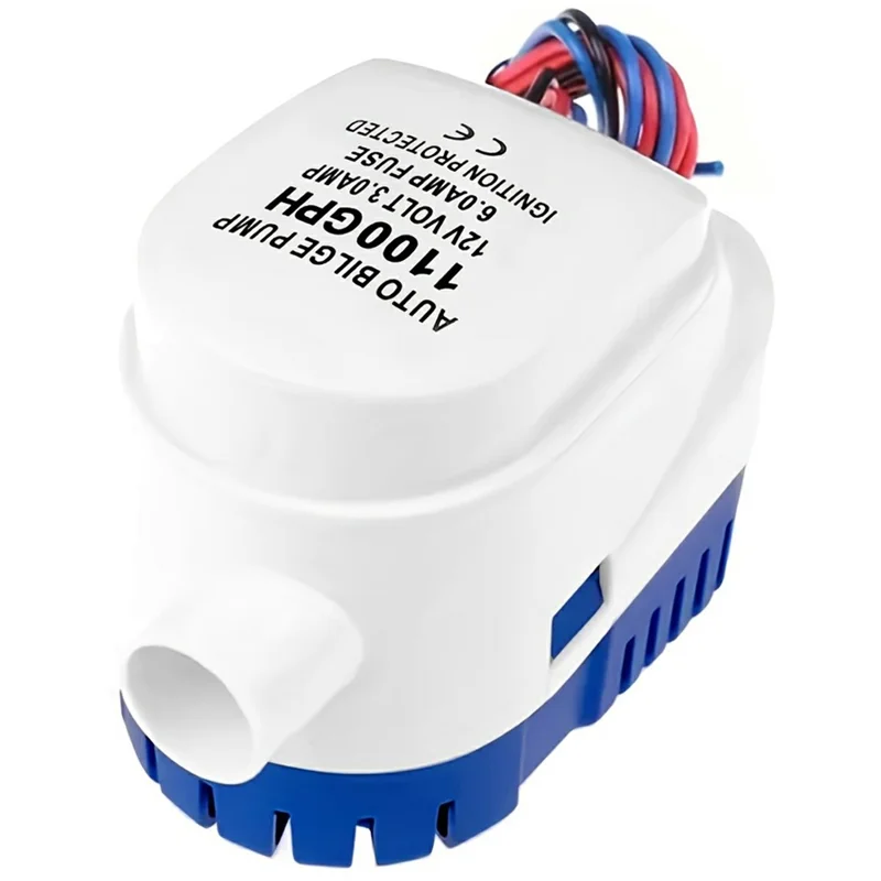 Bomba de sentina 12 V 1100 GPH, bomba de agua sumergible con interruptor flotador automático para barcos, embarcaciones marinas y autocaravanas