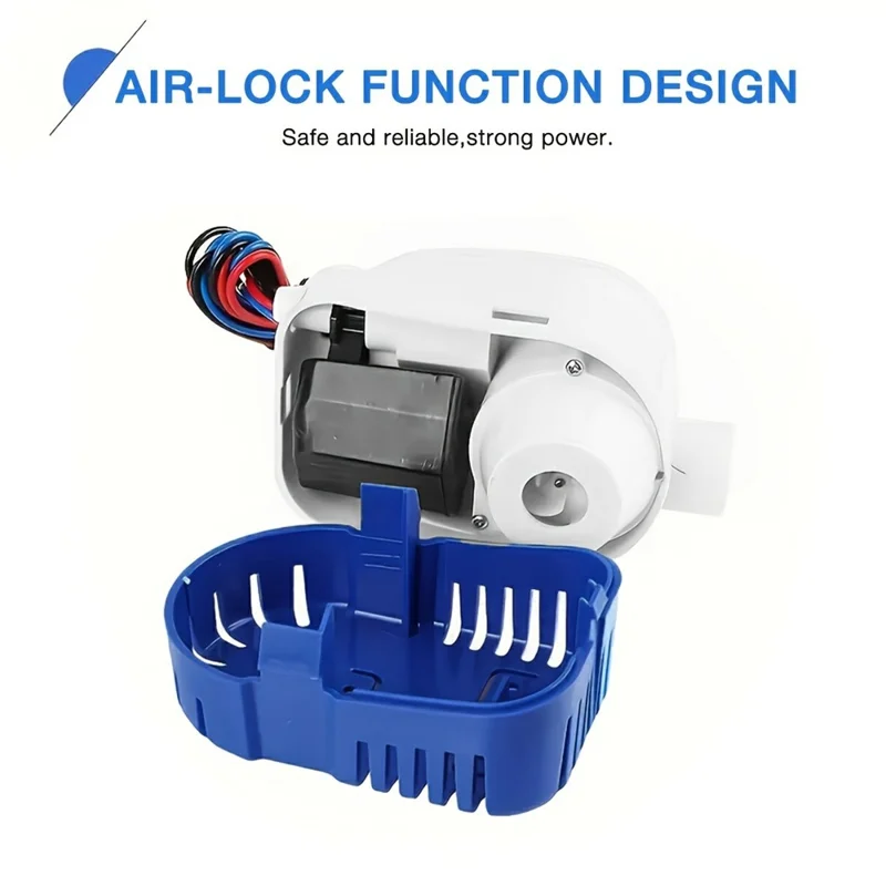 Bomba de sentina 12 V 1100 GPH, bomba de agua sumergible con interruptor flotador automático para barcos, embarcaciones marinas y autocaravanas