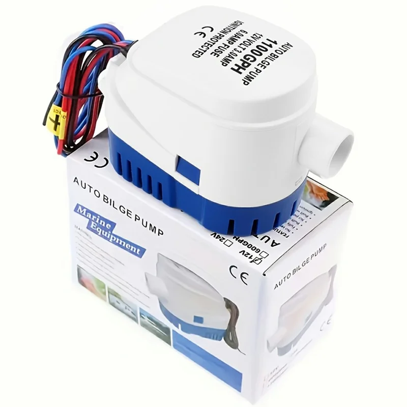 Bomba de sentina 12 V 1100 GPH, bomba de agua sumergible con interruptor flotador automático para barcos, embarcaciones marinas y autocaravanas