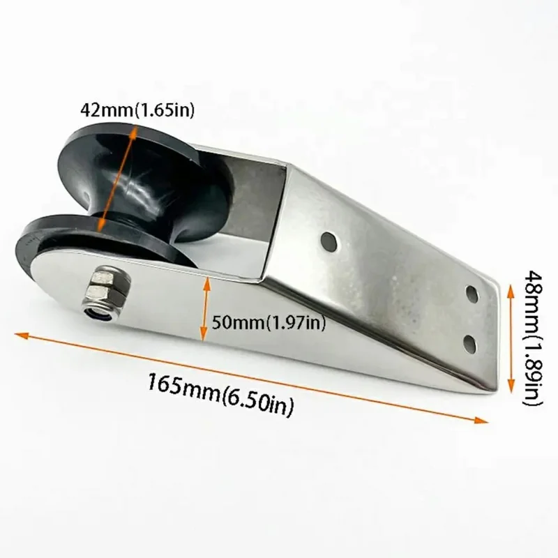 Soporte Fijo de Rodillo para Ancla de Barco de Acero Inoxidable Accesorios de Herrajes Marinos para Yates - Plateado