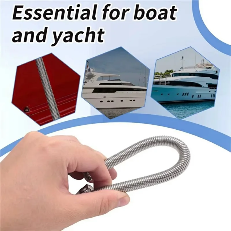 2912S Soutien à Ressort de Trappe en Acier Inoxydable Bateau Yacht Accessoires Ouvre-Porte Fenêtre - Argent