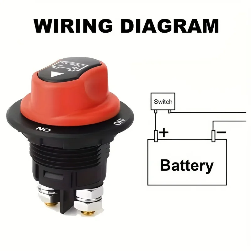 50A Battery Disconnect Switch Marine Yacht Car Black Rotary Power Cut Off Switch for Boat RV Truck Motorcycle