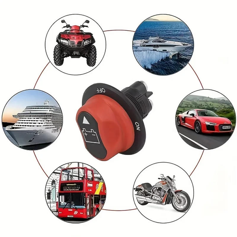 50A Battery Disconnect Switch Marine Yacht Car Black Rotary Power Cut Off Switch for Boat RV Truck Motorcycle