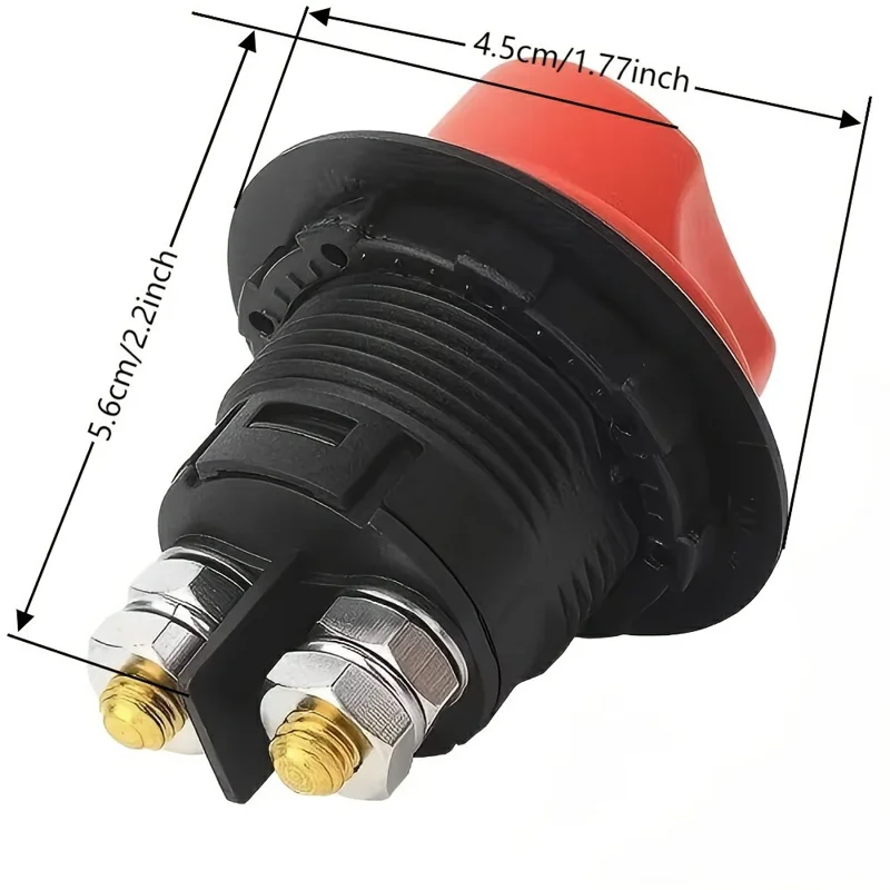 50A Battery Disconnect Switch Marine Yacht Car Black Rotary Power Cut Off Switch for Boat RV Truck Motorcycle