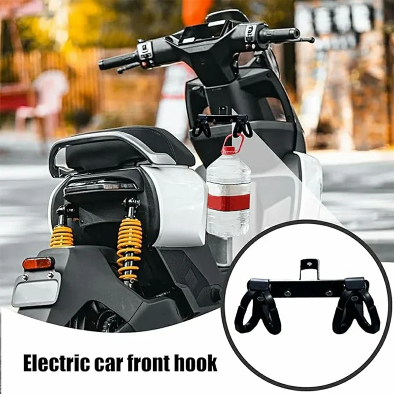 Doppelhaken Anti-Drop Elektroroller Haken Kunststoff Motorradhalterung für Flasche Tasche Regenschirm - Schwarz