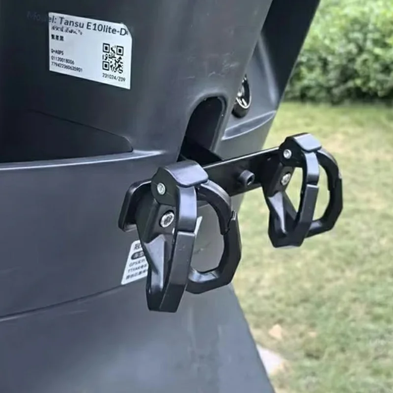 Doppelhaken Anti-Drop Elektroroller Haken Kunststoff Motorradhalterung für Flasche Tasche Regenschirm - Schwarz