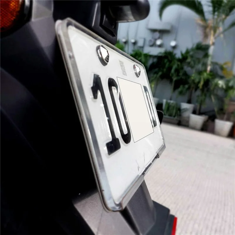 Aluminum Alloy Motorcycle License Plate Frame with 3mm Transparent Acrylic Cover - Black