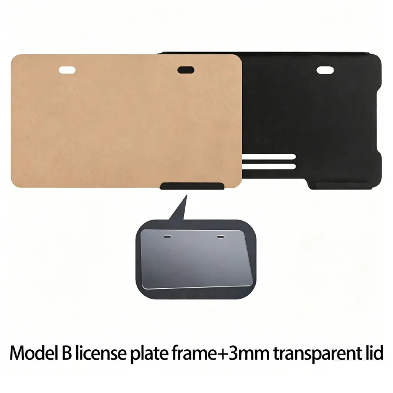 Aluminum Alloy Motorcycle License Plate Frame with 3mm Transparent Acrylic Cover - Black