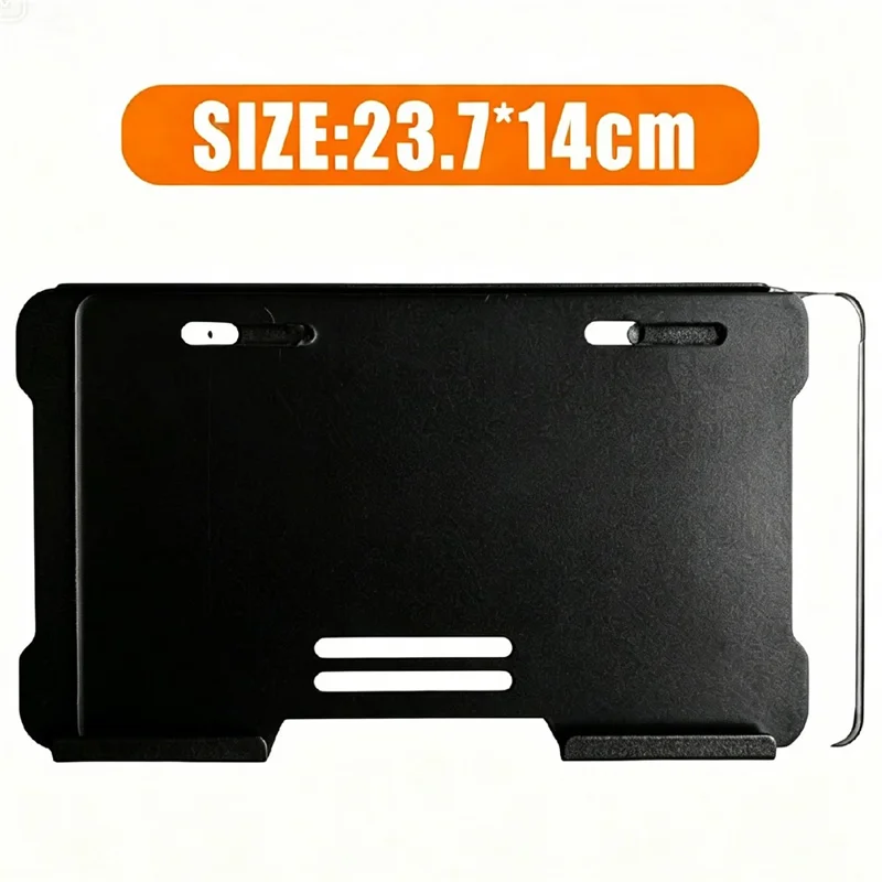 Aluminum Alloy Motorcycle License Plate Frame with 3mm Transparent Acrylic Cover - Black