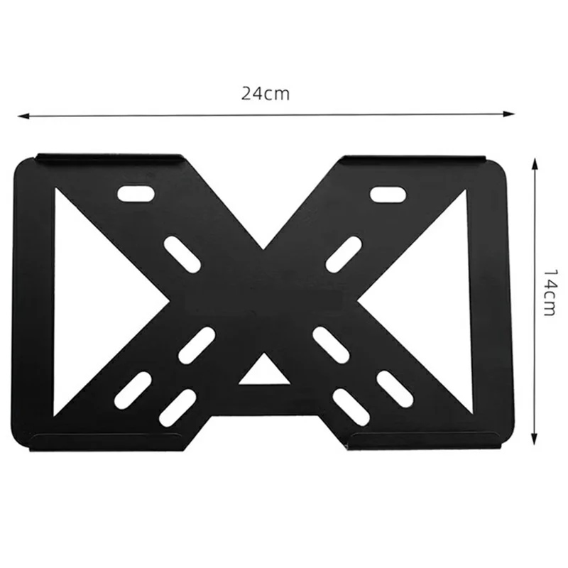 Hollow X Shape Aluminum Alloy Motorcycle License Plate Frame with 3mm Transparent Acrylic Cover - Black