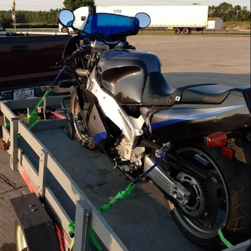 A3496 4Pcs 32cm ATV UTV Motorcycle Hook Belts 8-Shape Scooter Wheelchair Fixing Tie Straps - Blue