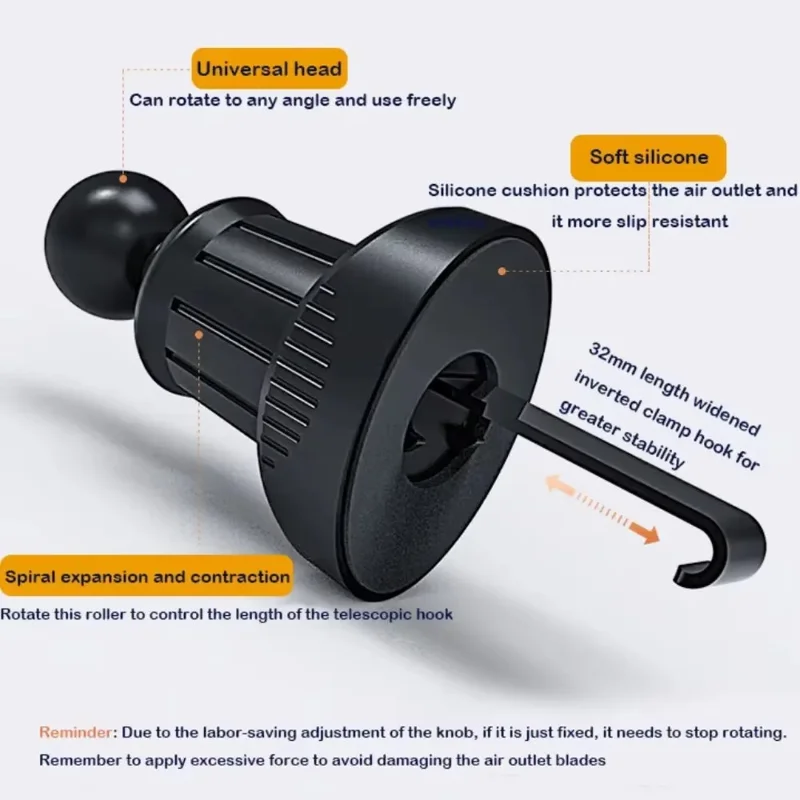 Air Vent Mount Car Cup Holder Foldable Auto Drink Holder for Coffee Cup Water Bottle - Orange
