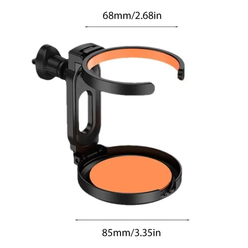 Air Vent Mount Car Cup Holder Foldable Auto Drink Holder for Coffee Cup Water Bottle - Orange