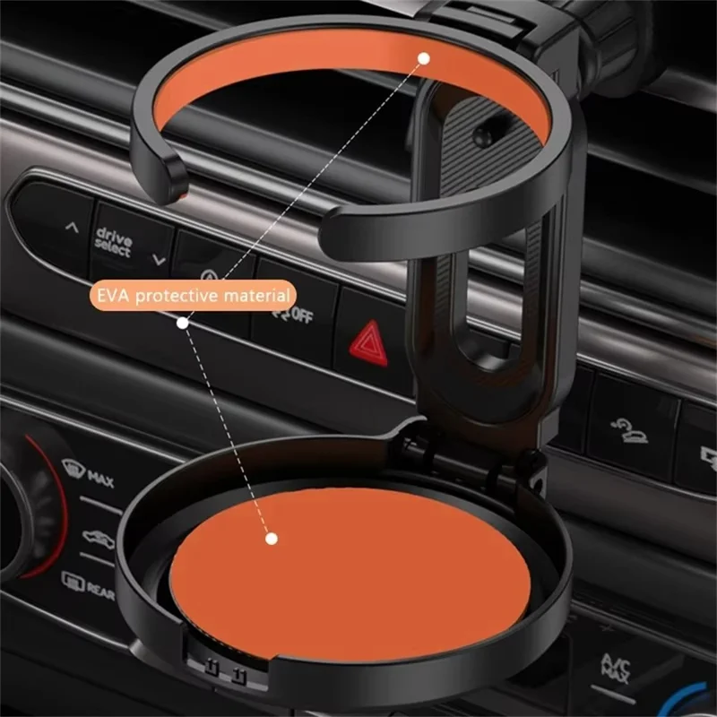 Air Vent Mount Car Cup Holder Foldable Auto Drink Holder for Coffee Cup Water Bottle - Orange