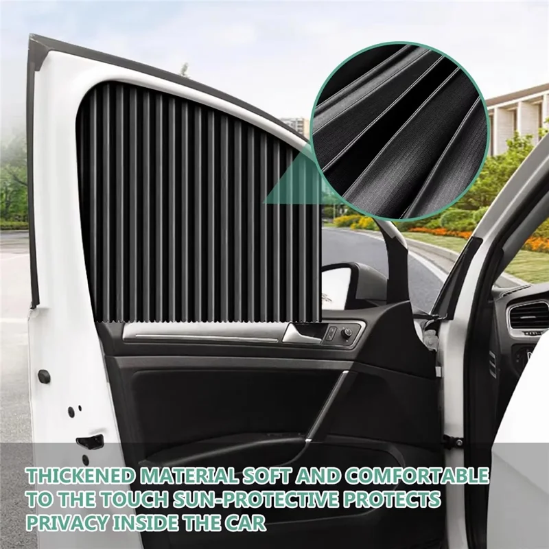 4Pcs / Set Car Magnetic Sunshade Side Window UV Protection Privacy Curtain for SUV Sedan - Black