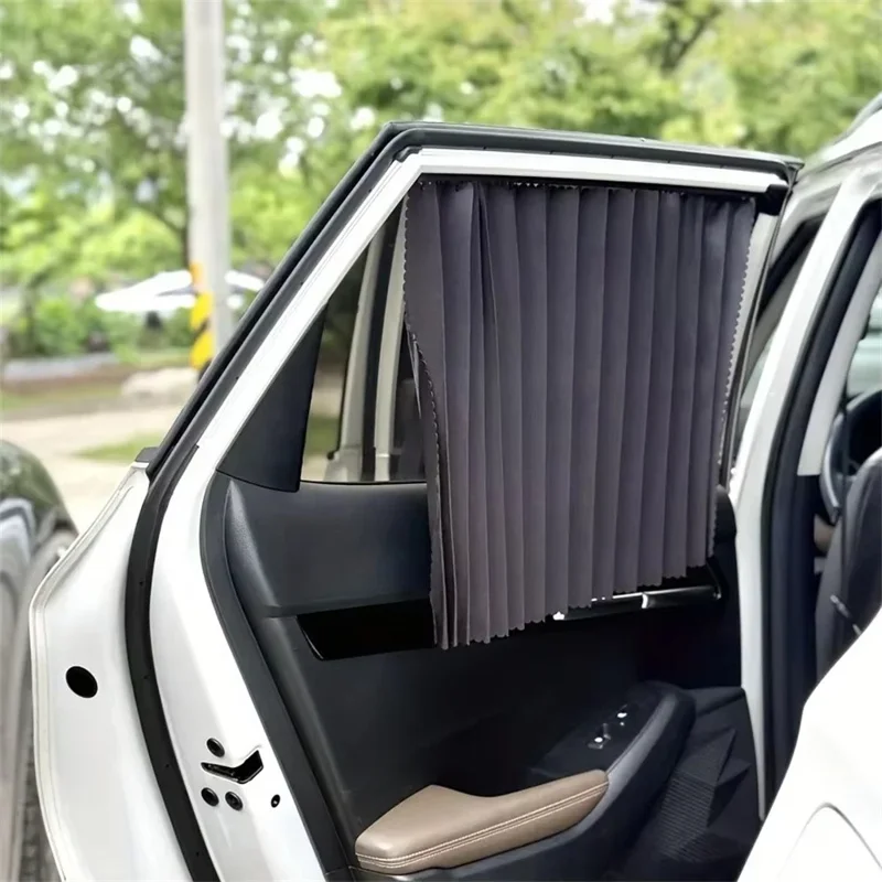 4Pcs / Set Car Magnetic Sunshade Side Window UV Protection Privacy Curtain for SUV Sedan - Black
