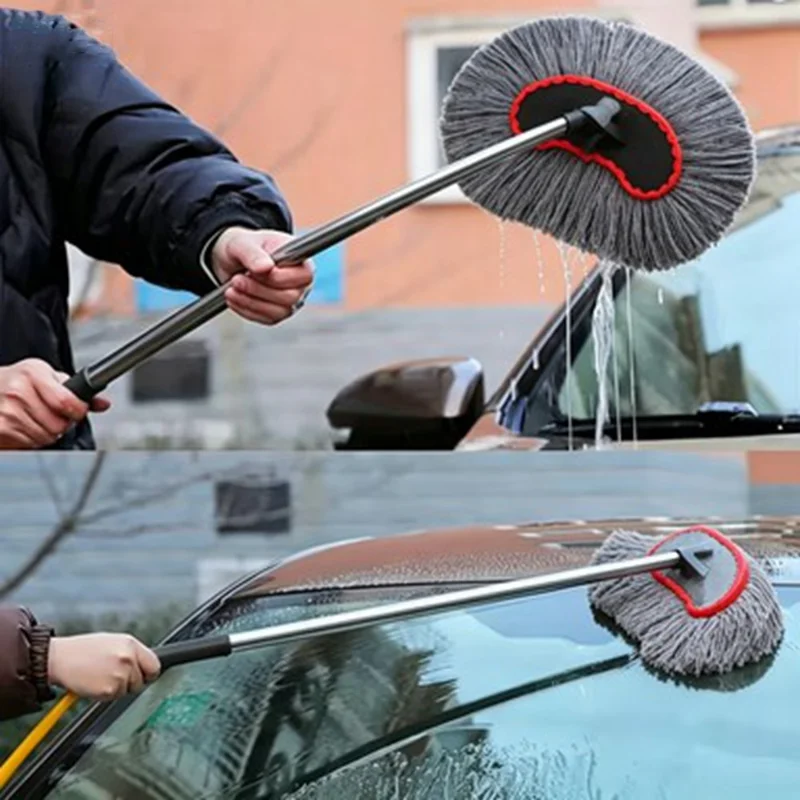 Bilvaskemopbørste med 10 m slange og 75 cm langt håndtag, mikrofibrebørste, hurtigforbindelse, værktøjskasse til rengøring af bil