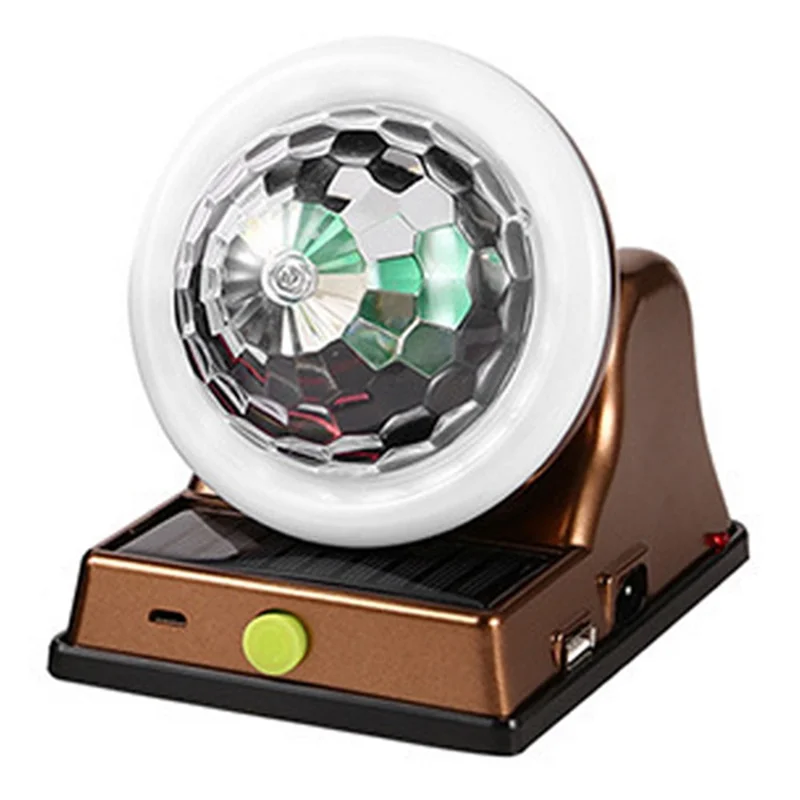 Lumière LED Solaire Disco Magique Boule RGB Capteur de Mouvement Lumière Étanche IP55 pour Soirée DJ KTV Bar - Or