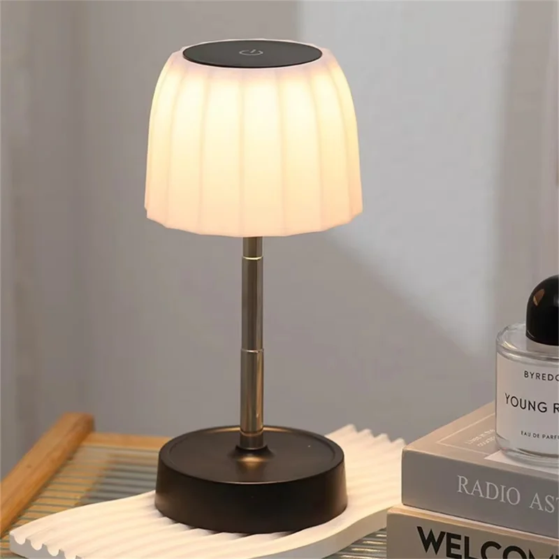 Lampe de Table LED avec Commande Tactile, Rechargeable sans Fil, Variation d'Intensité Continue, Lumière de Bureau pour Chambre et Salon - Rayures