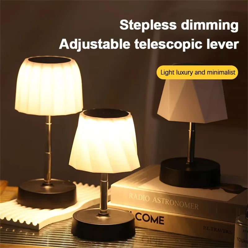 Lampe de Table LED avec Commande Tactile, Rechargeable sans Fil, Variation d'Intensité Continue, Lumière de Bureau pour Chambre et Salon - Rayures